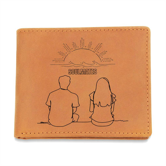 Soulmates Leather Wallet - Gift for him | Gift for husband | Gift for Best Friend | Gift for Wife | Gift for her | Gift for My Man