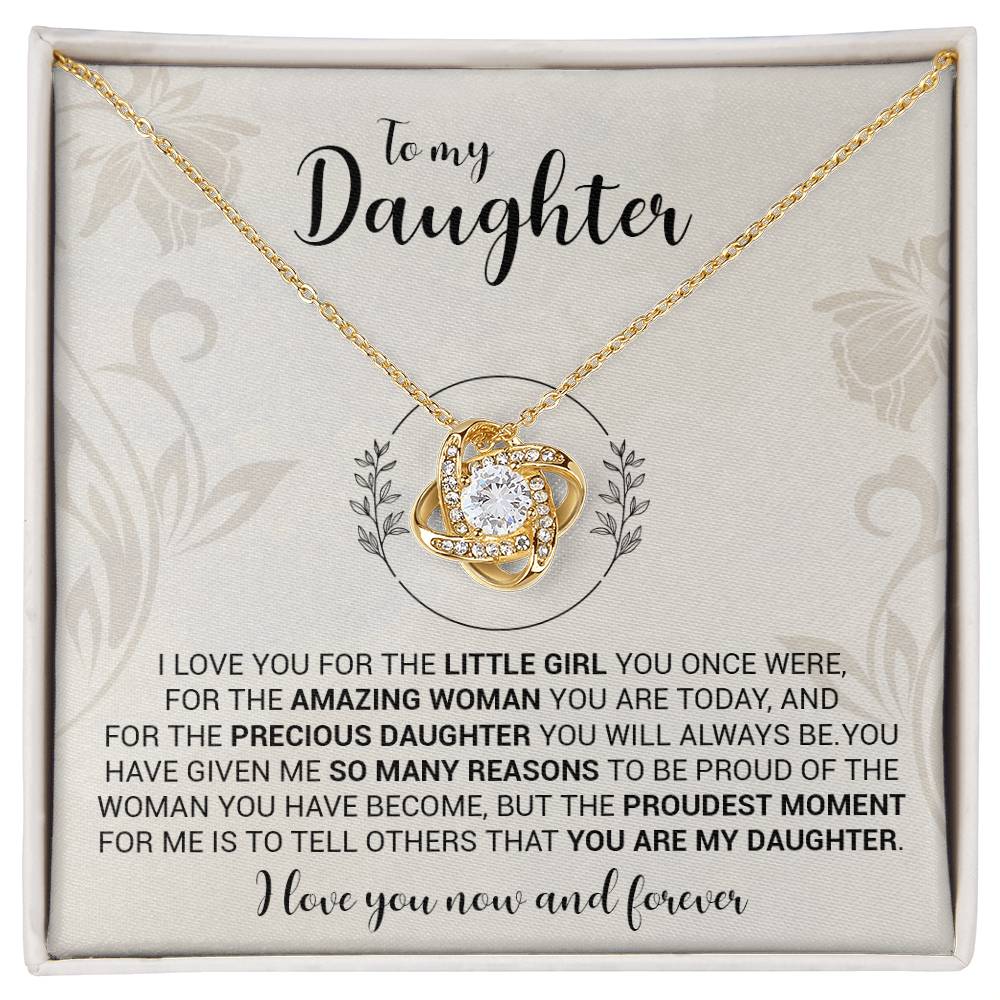 To My Daughter | I Love You Now & Forever - Love Knot Necklace