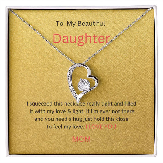 To My Daughter Necklace - Gift From Mom: Inspirational & Meaningful Birthday, Graduation, or Christmas Jewelry for Beautiful Daughter