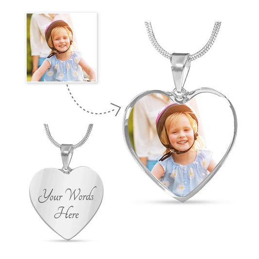 Love Link: Heart-Shaped Chain Jewelry - Personalize Your Message & Picture! Perfect Gift for Every Occasion