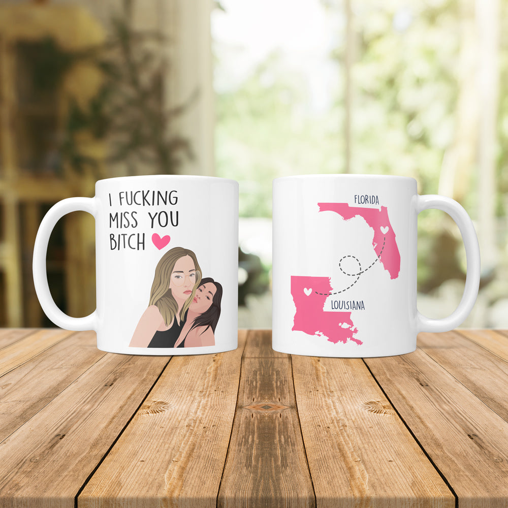 Custom Best Friends Map Mug