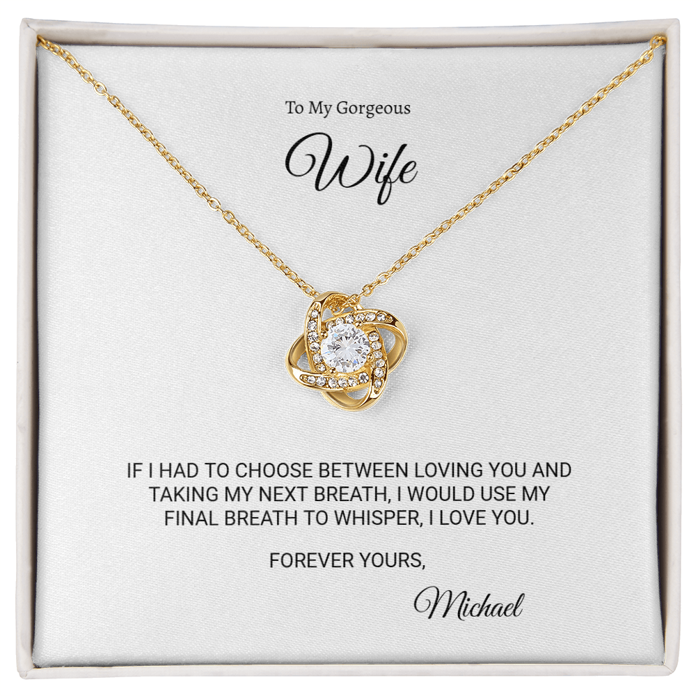 To My Wife  I Love You Heart Necklace