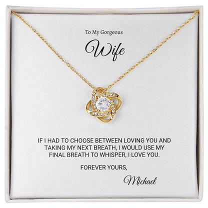 To My Wife  I Love You Heart Necklace