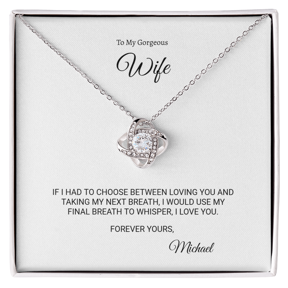 To My Wife  I Love You Heart Necklace