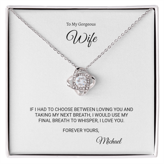 To My Wife  I Love You Heart Necklace