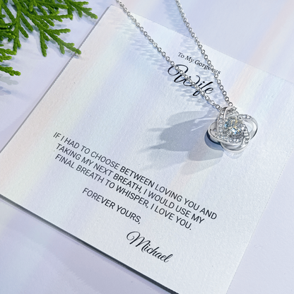 To My Wife  I Love You Heart Necklace