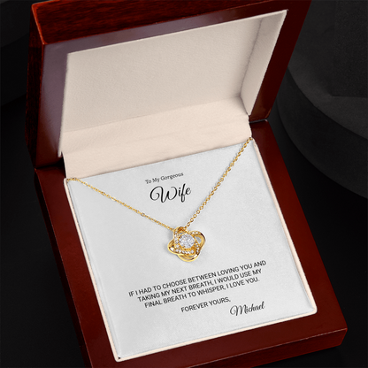 To My Wife  I Love You Heart Necklace