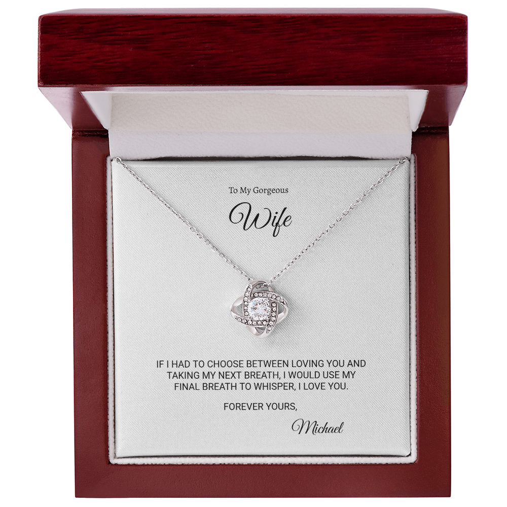 To My Wife  I Love You Heart Necklace