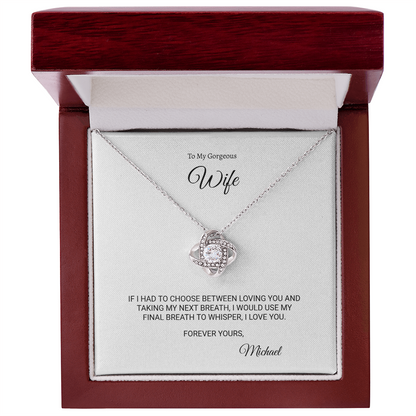 To My Wife  I Love You Heart Necklace